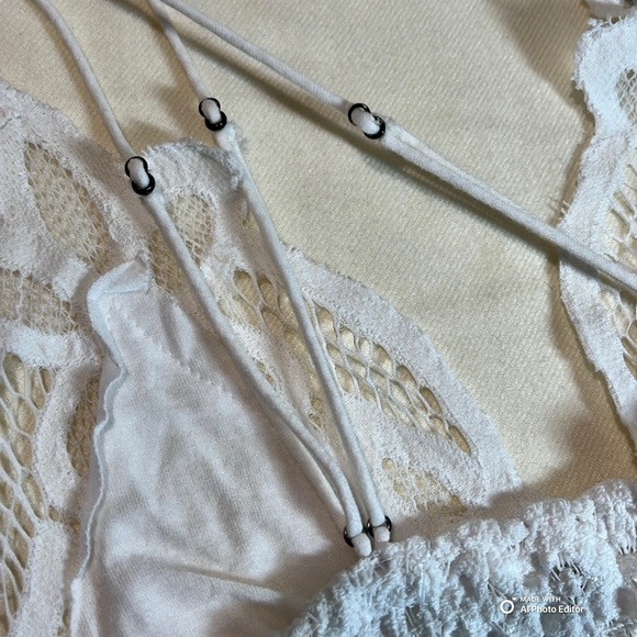 Free People Adella Lace Cami White XS NWT Boho Bralette Top $68 Retail Intimate - Picture 7 of 8